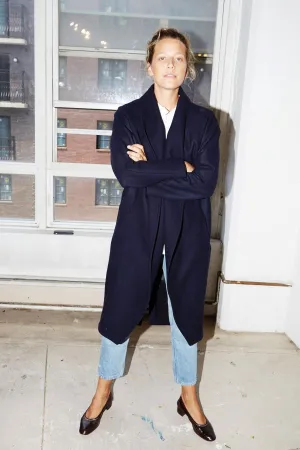 Night Blue Cashmere Wool Escape Coat