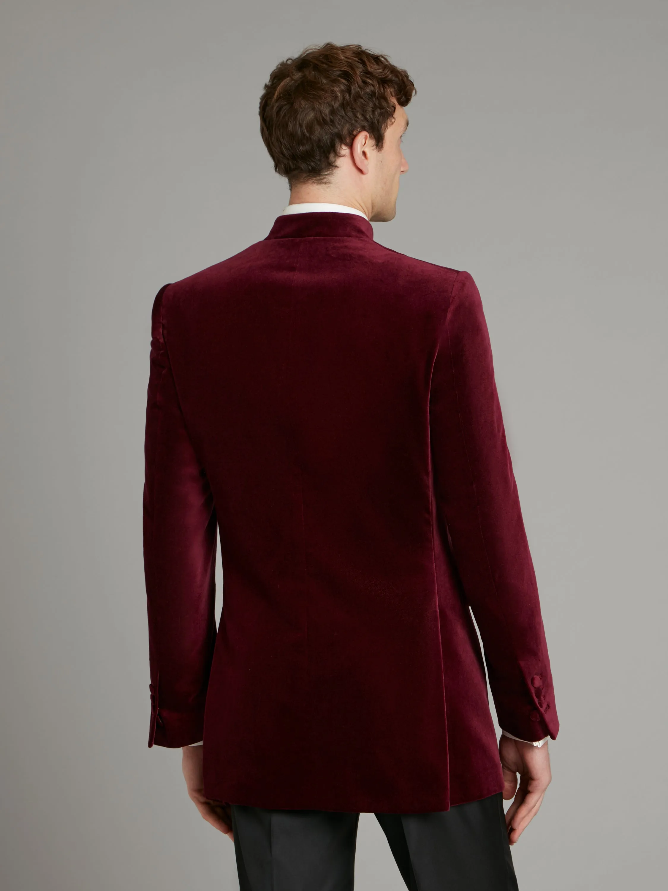 Ormonde Smoking Jacket - Burgundy Velvet