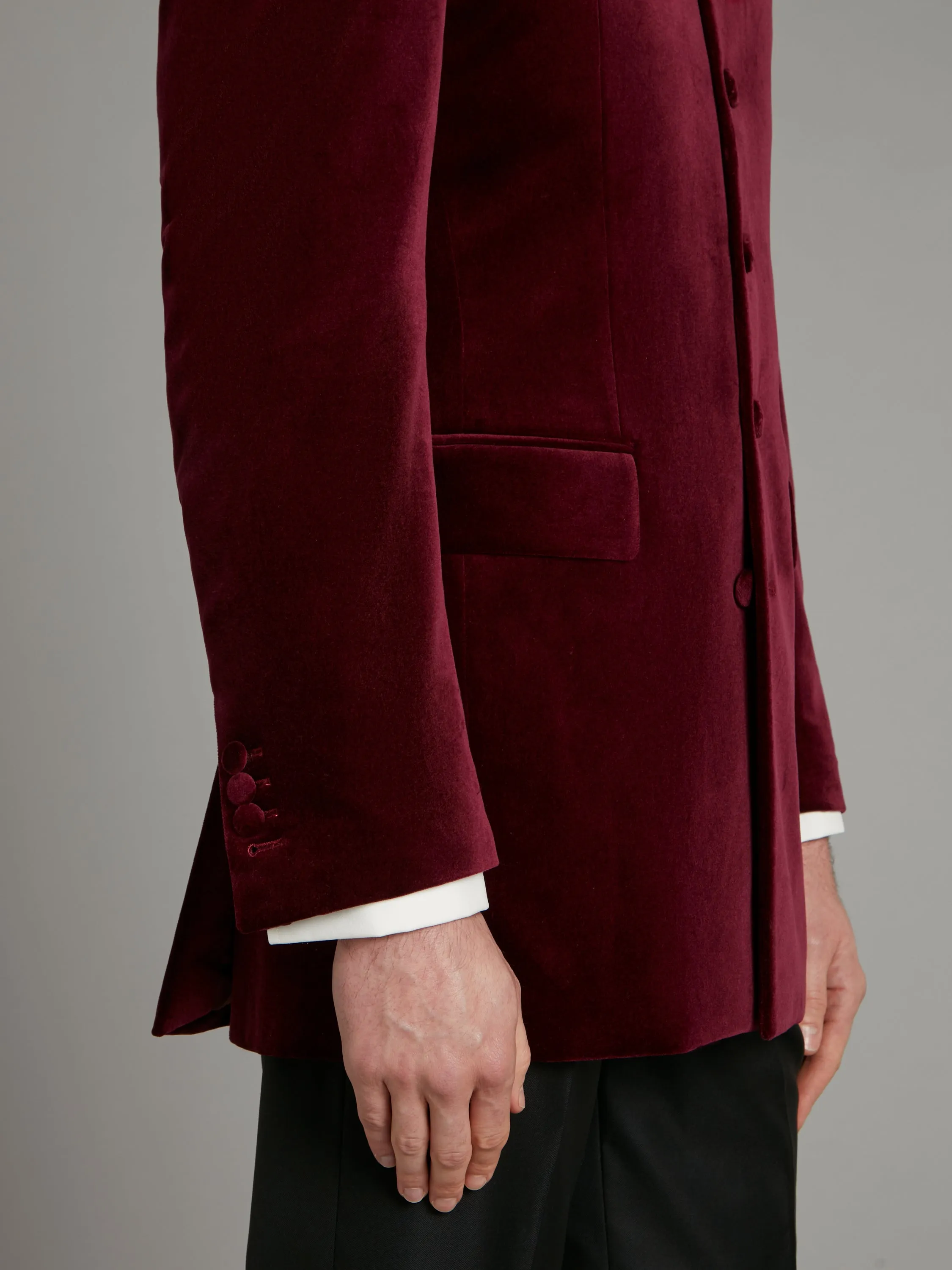 Ormonde Smoking Jacket - Burgundy Velvet