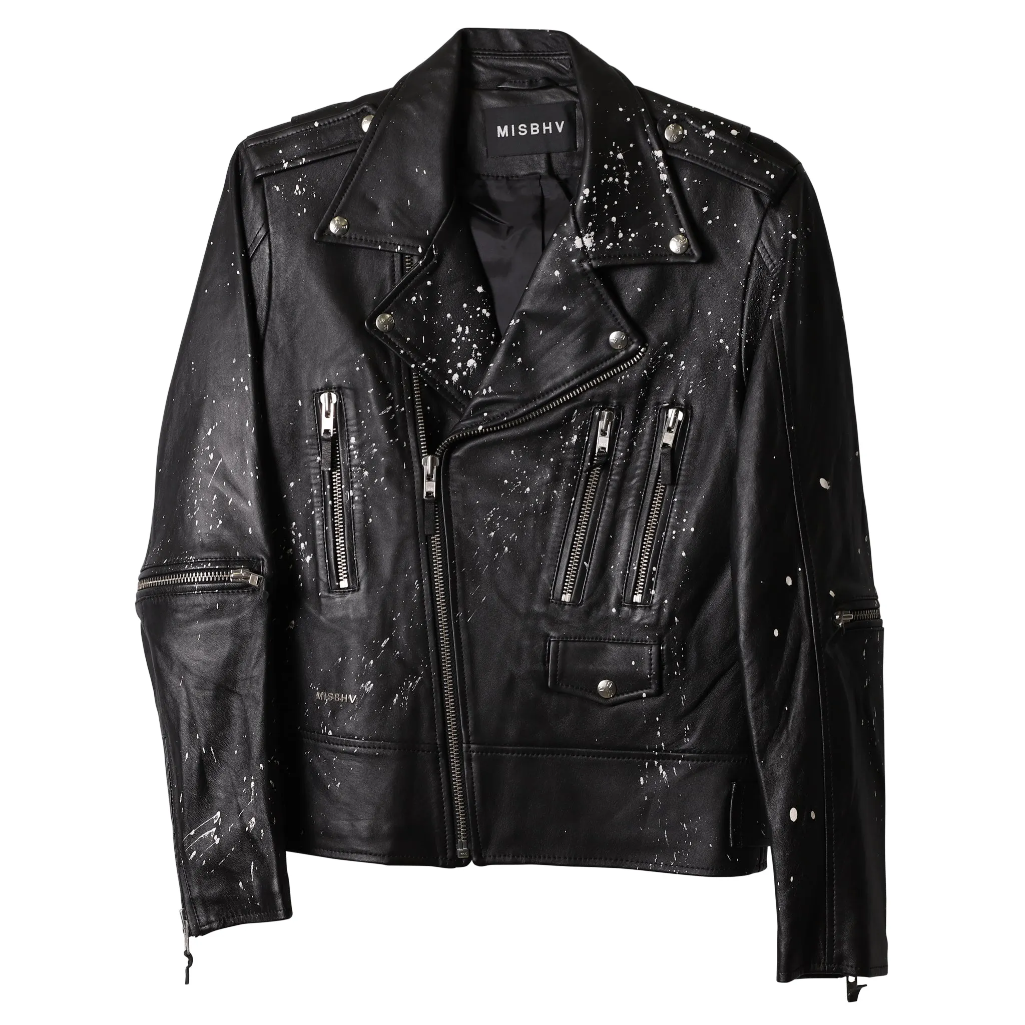 PAINT BIKER JACKET / BLACK