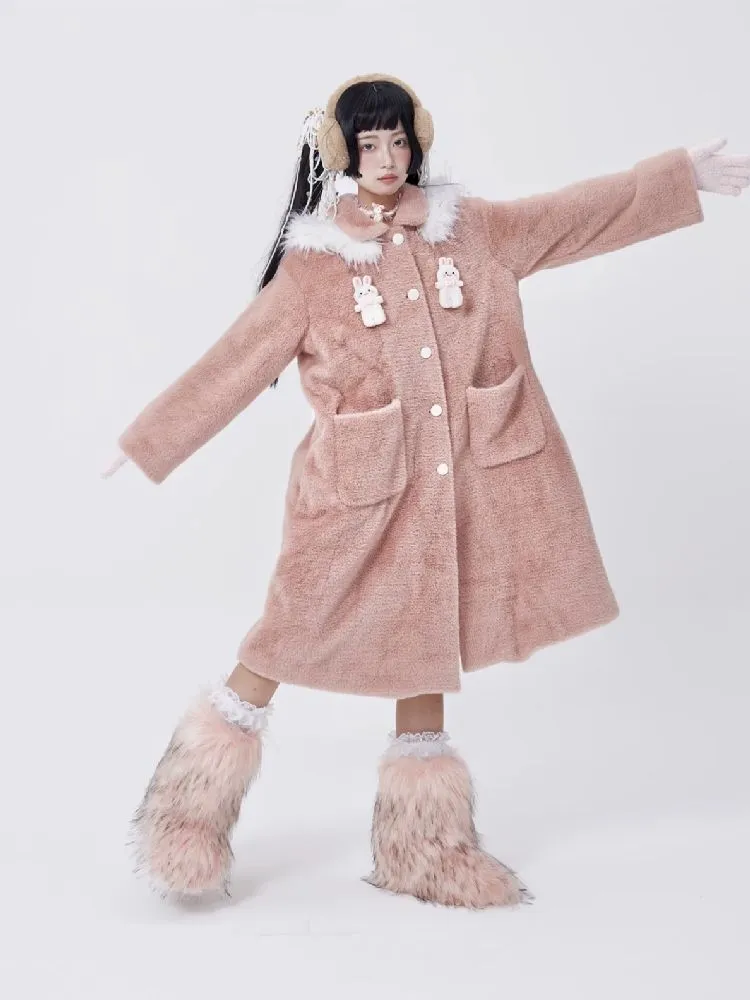 Retro Cute Rabbit Tweed Coat【s0000005585】