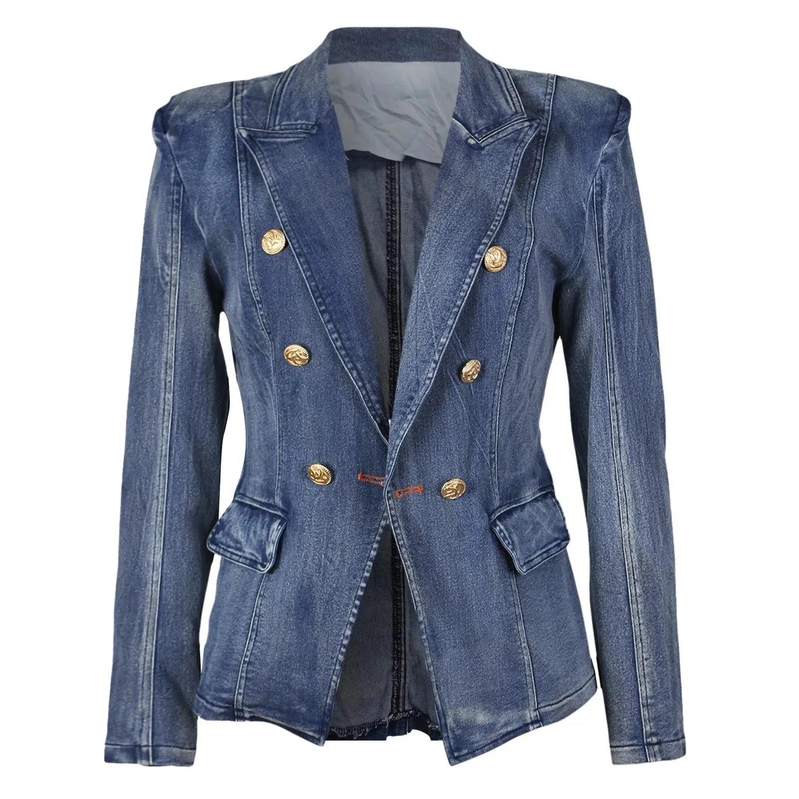 Royal Denim Double Breasted Notch Lapels