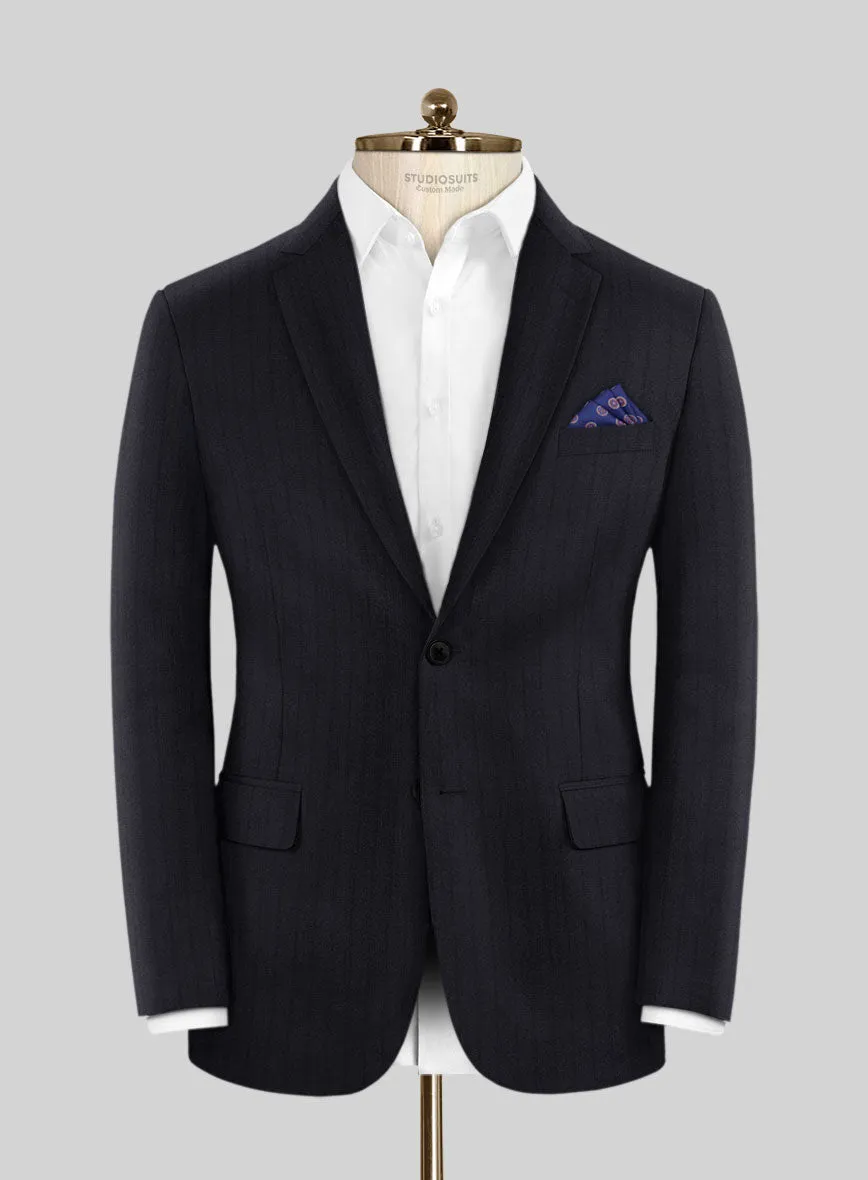 Scabal Pegico Stripe Blue Wool Jacket