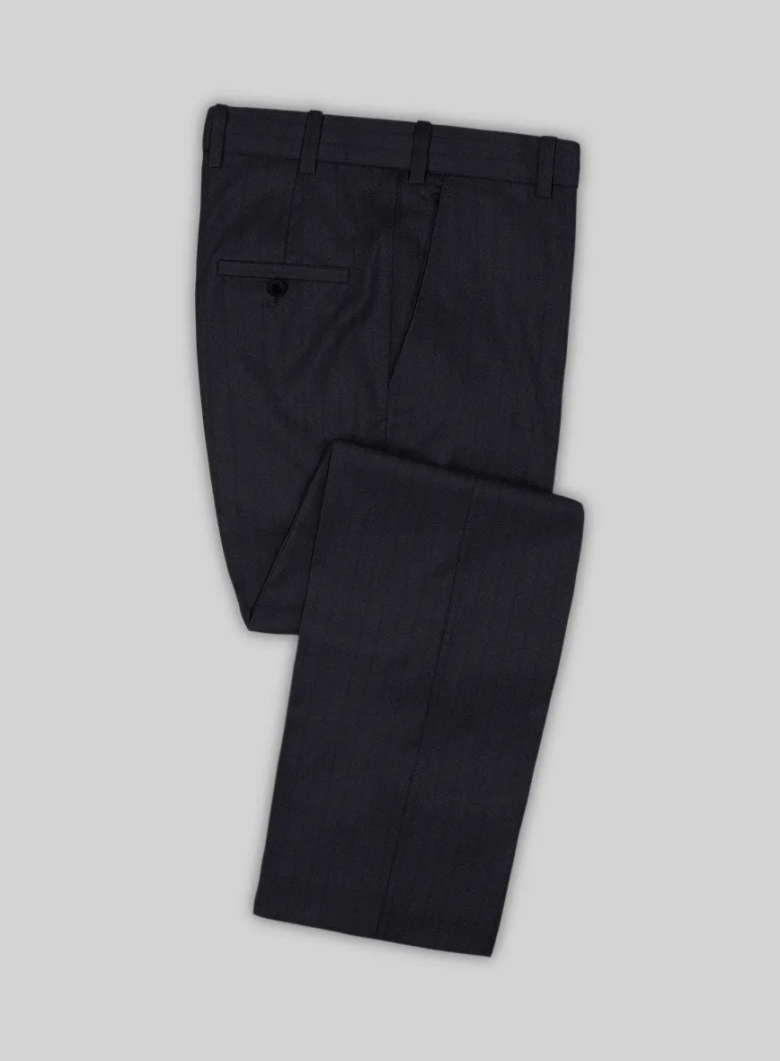 Scabal Pegico Stripe Blue Wool Suit