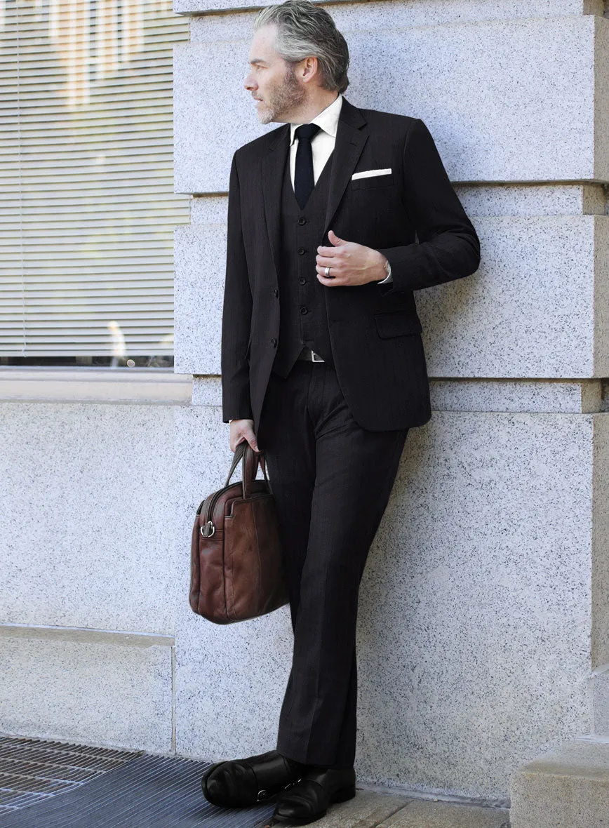 Scabal Pegico Stripe Blue Wool Suit