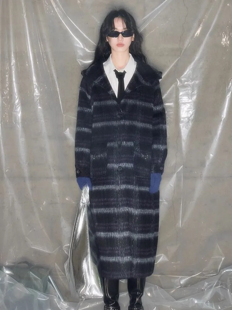 Single-faced tweed hooded coat【s0000004886】
