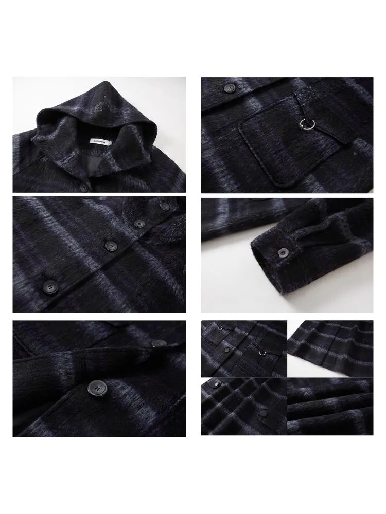 Single-faced tweed hooded coat【s0000004886】