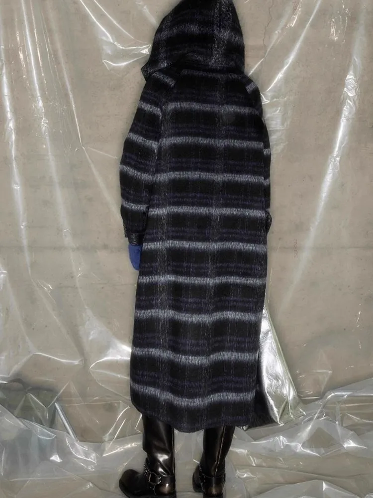 Single-faced tweed hooded coat【s0000004886】