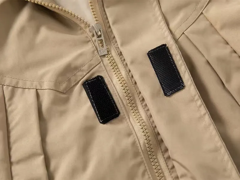 Solid Color Hoodie Windbreaker Jacket