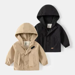 Solid Color Hoodie Windbreaker Jacket