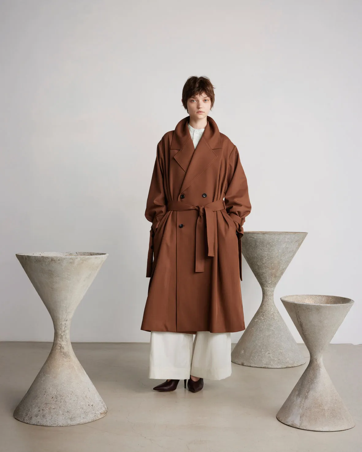 Techno Wool Nylon Trench Coat