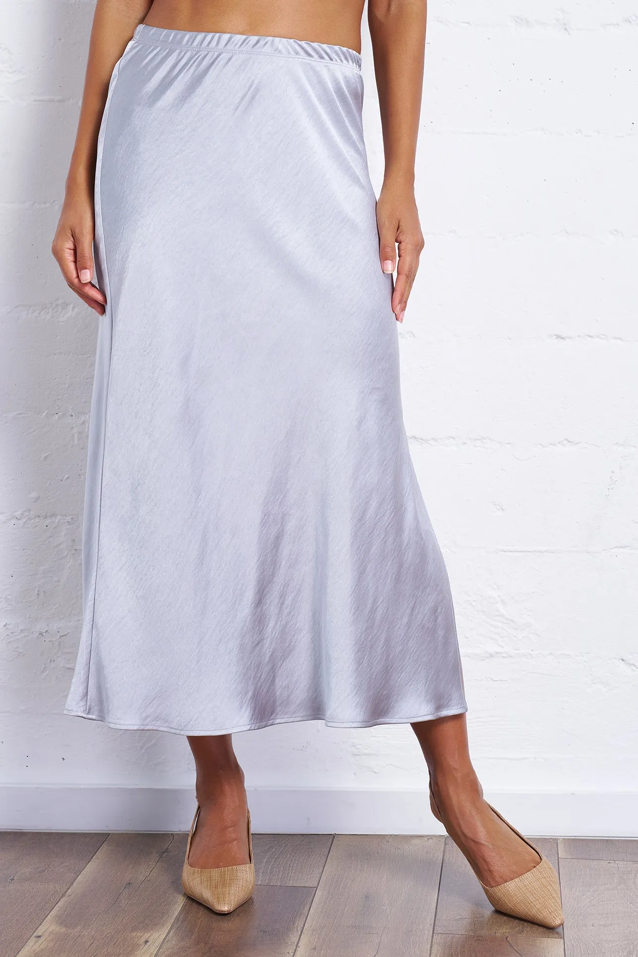 Textured Sateen Bias Skirt