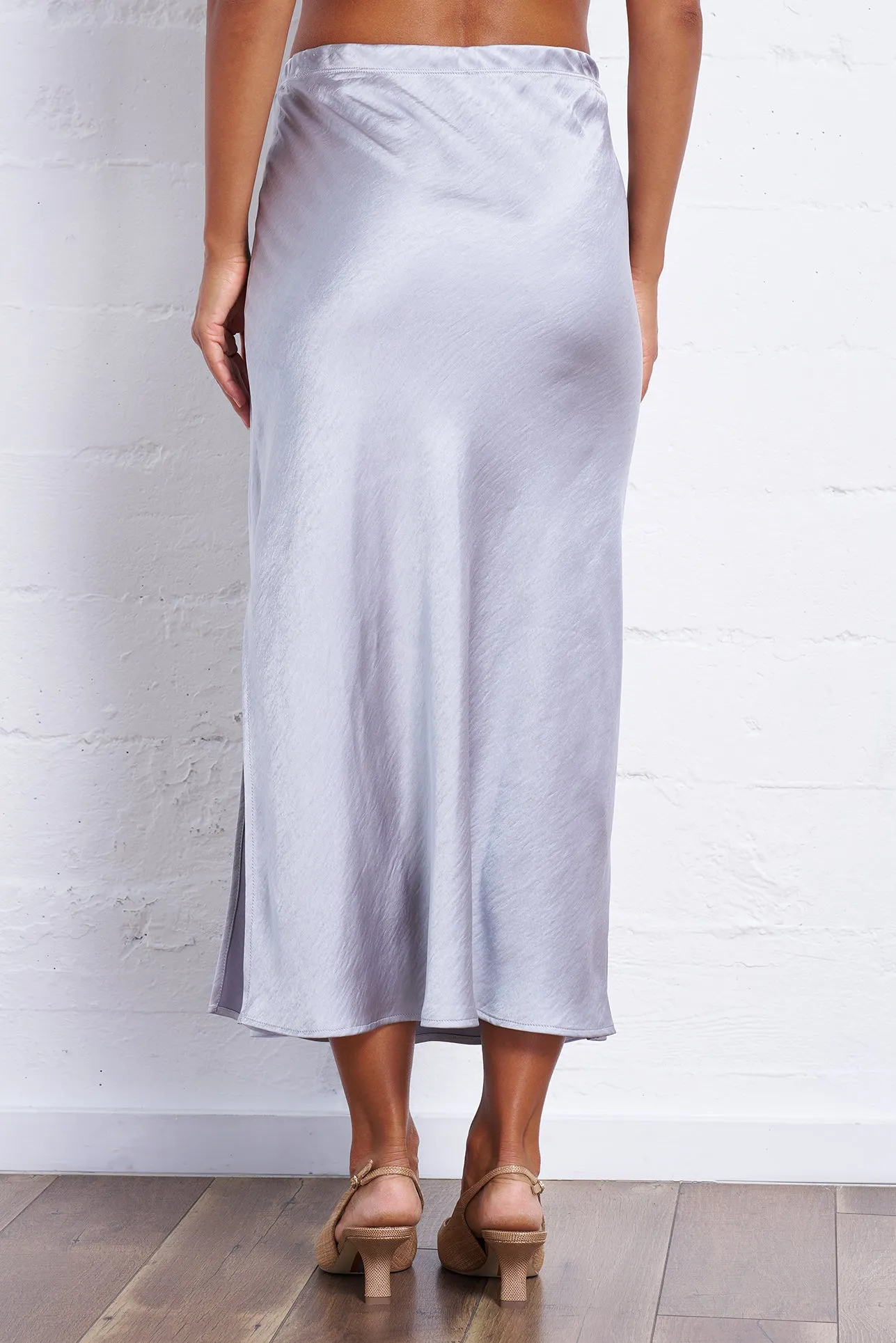 Textured Sateen Bias Skirt