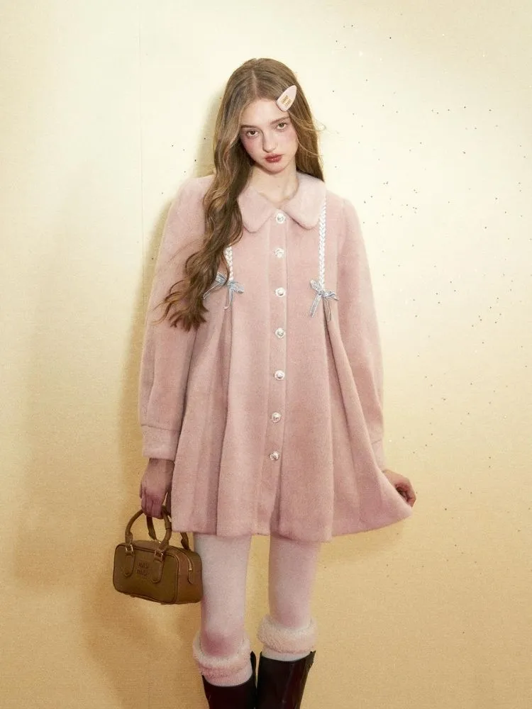 Tweed medium-length coat【s0000005522】