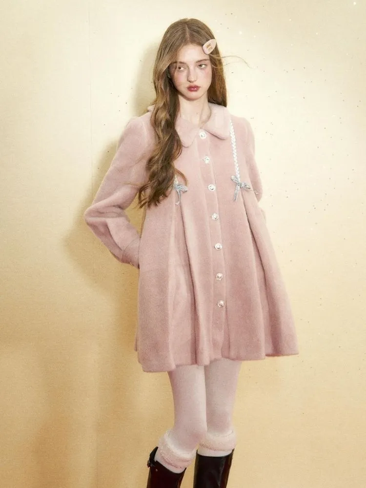 Tweed medium-length coat【s0000005522】