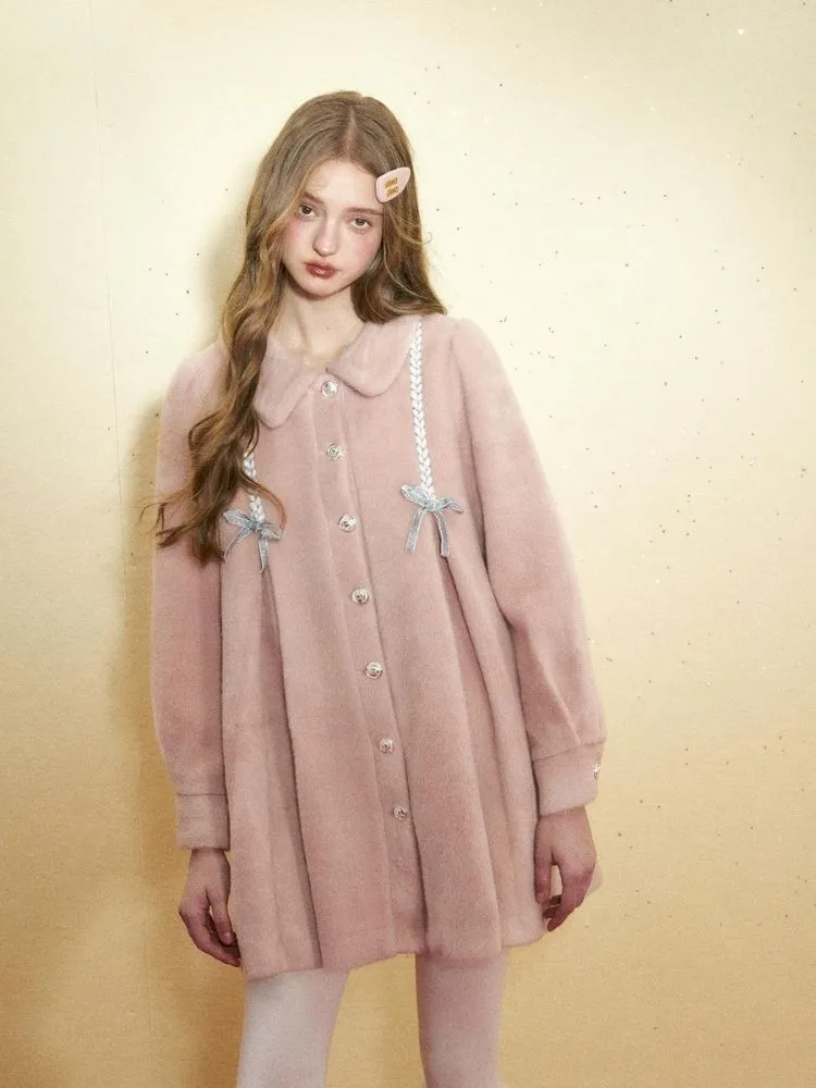 Tweed medium-length coat【s0000005522】