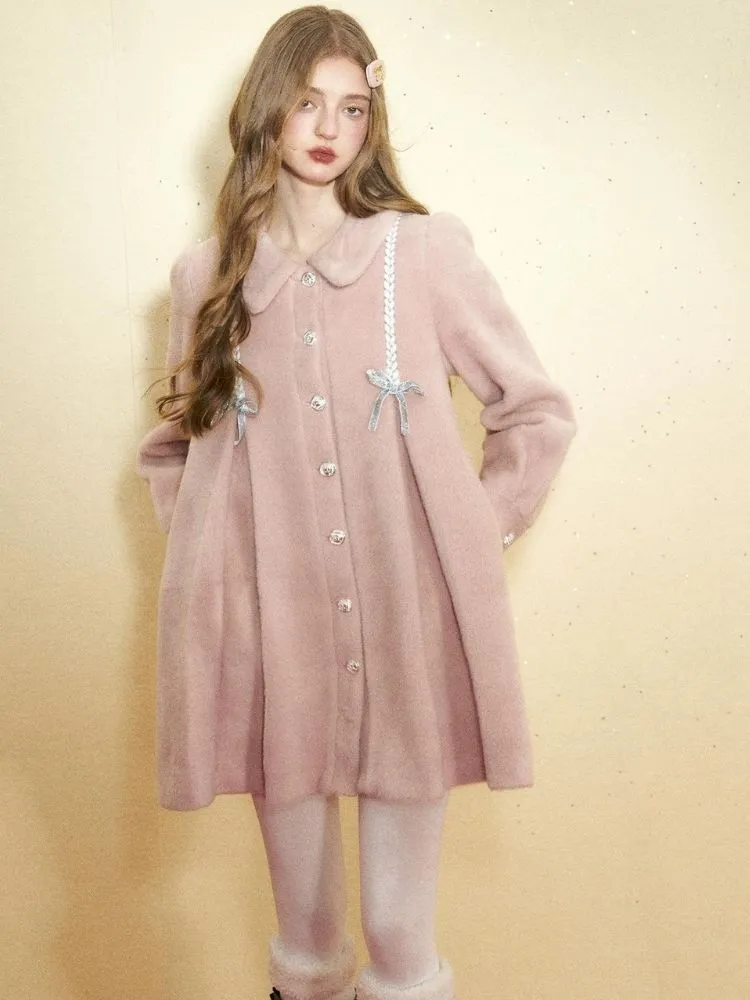 Tweed medium-length coat【s0000005522】