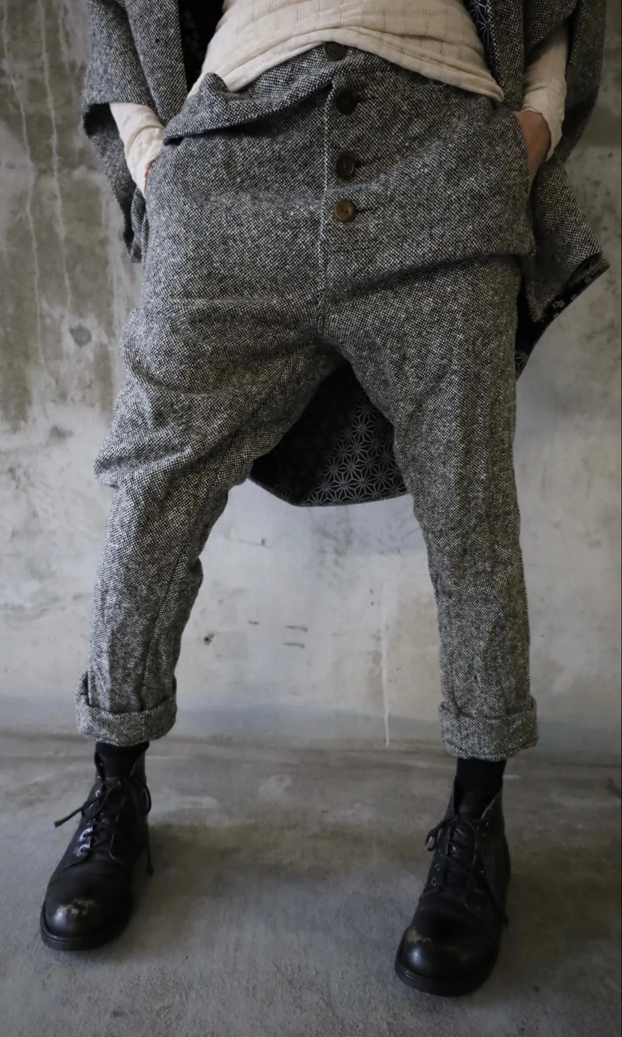 TWEED WOOL TROUSERS