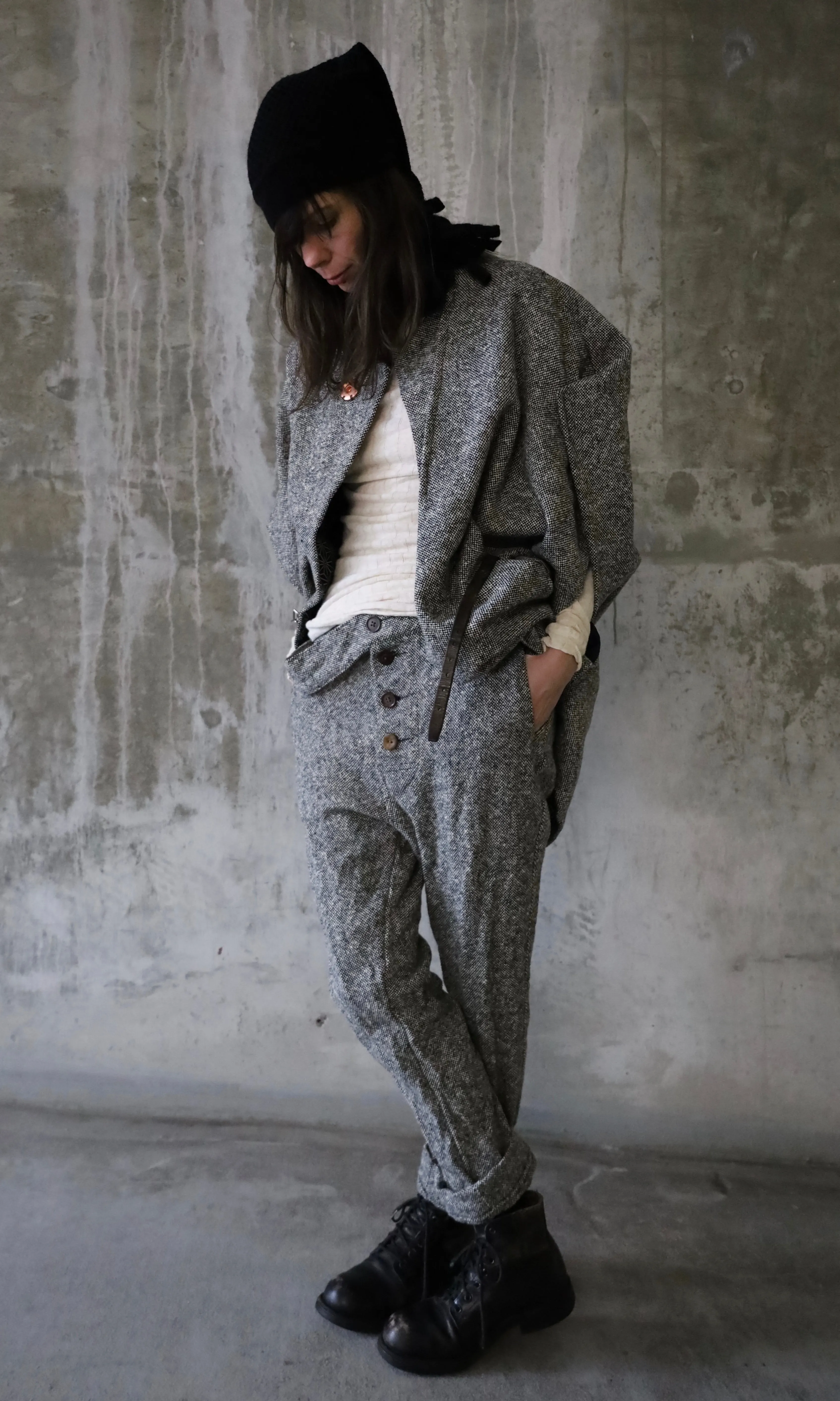 TWEED WOOL TROUSERS