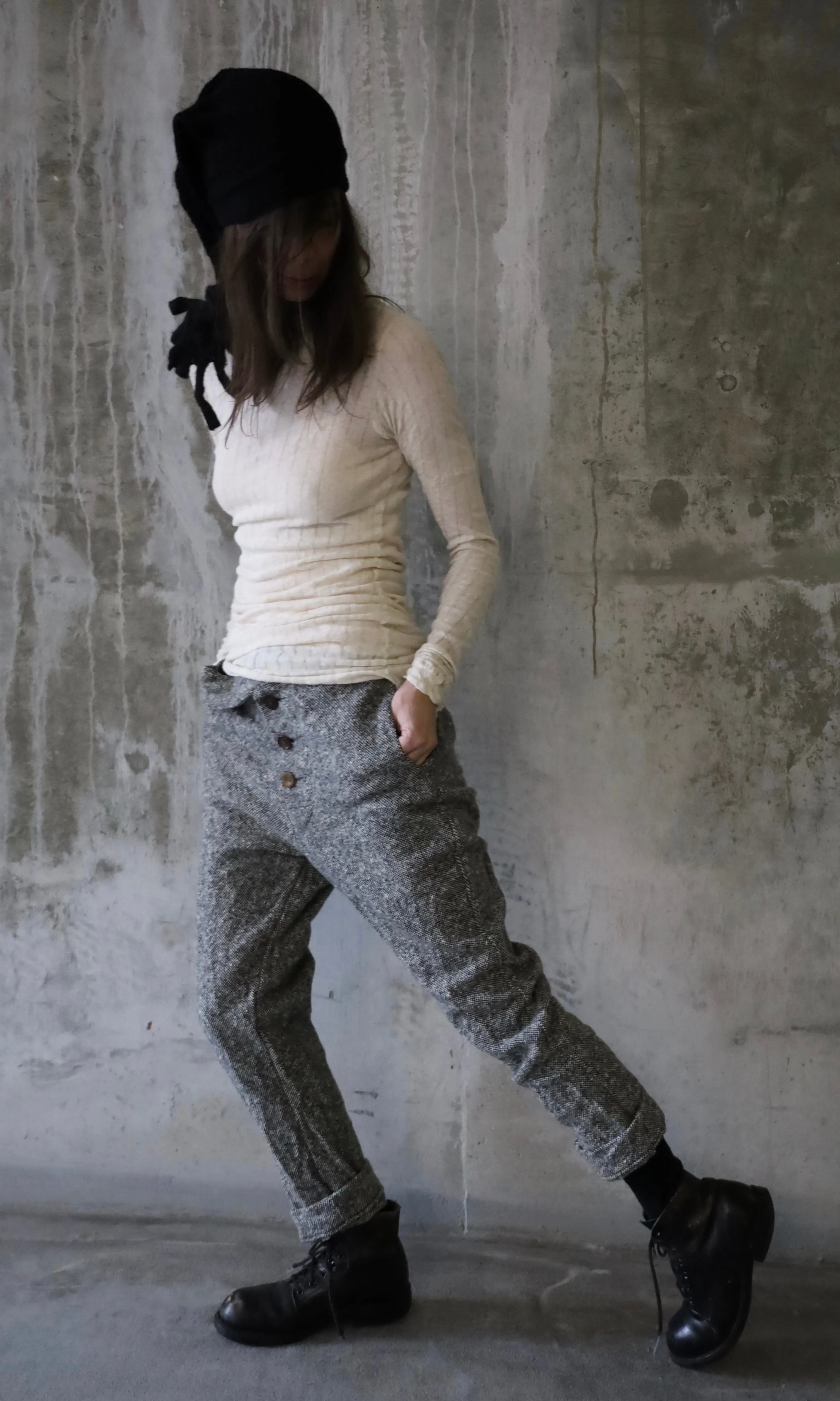TWEED WOOL TROUSERS