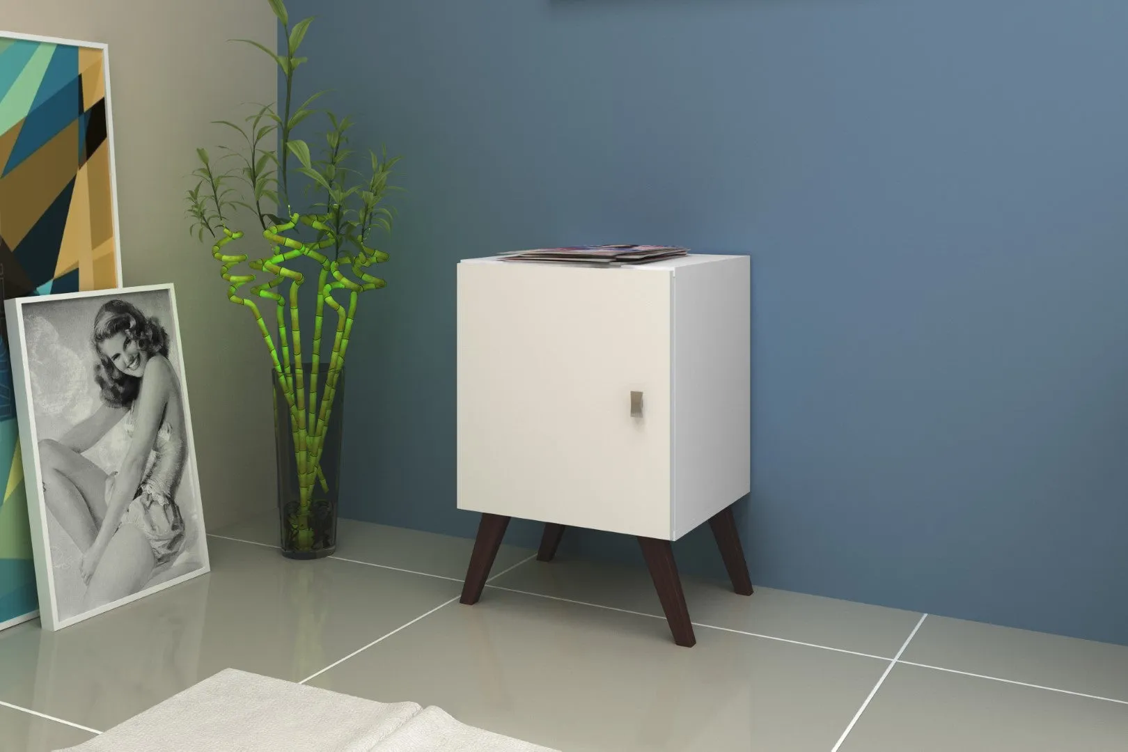 Urban Decor Exotic Designs Side Stand - White