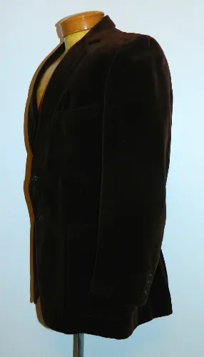 vintage 1970s blazer Yves Saint Laurent brown velvet YSL sports coat 42