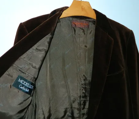 vintage 1970s blazer Yves Saint Laurent brown velvet YSL sports coat 42