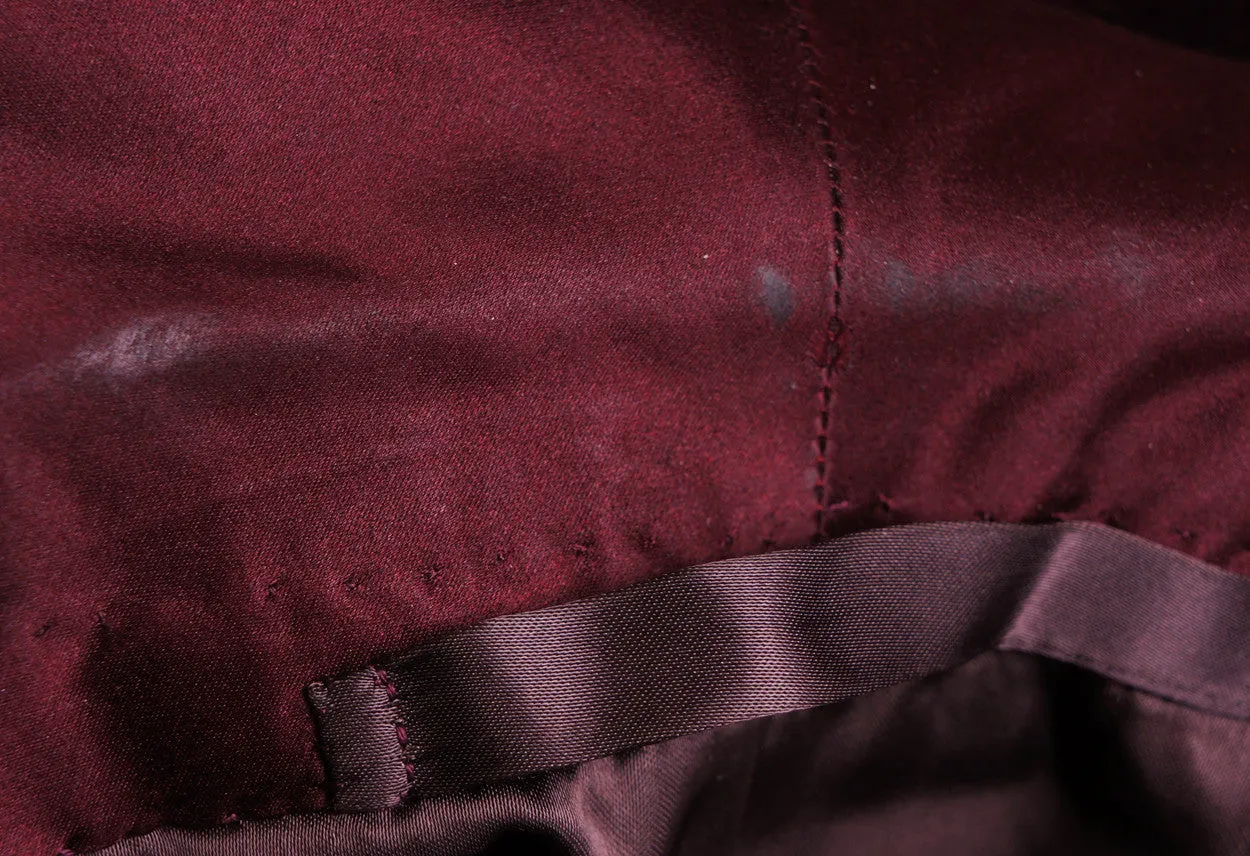 Vintage 70s Maroon Velvet Smoking Jacket by Bespoke Tailor Savile Row