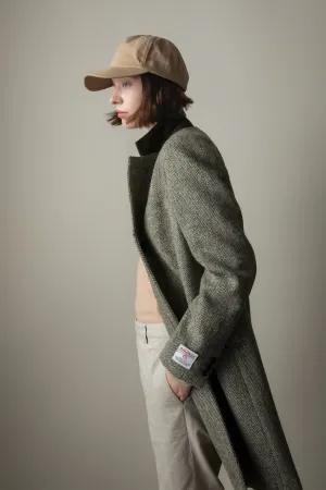 Women's Harris Tweed Tori Coat - Green Lovat Herringbone