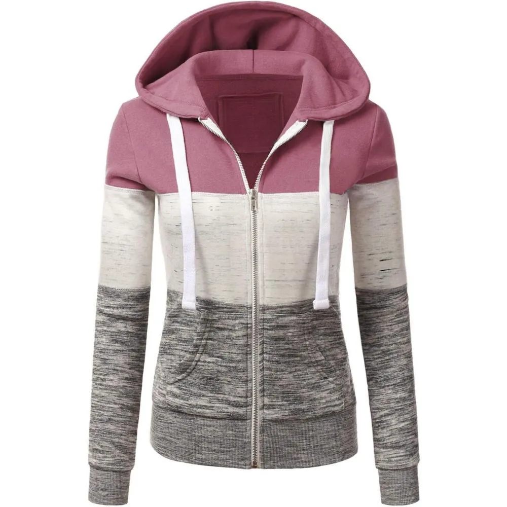 Zip Up Hooded Jacket With Contrast Stripes